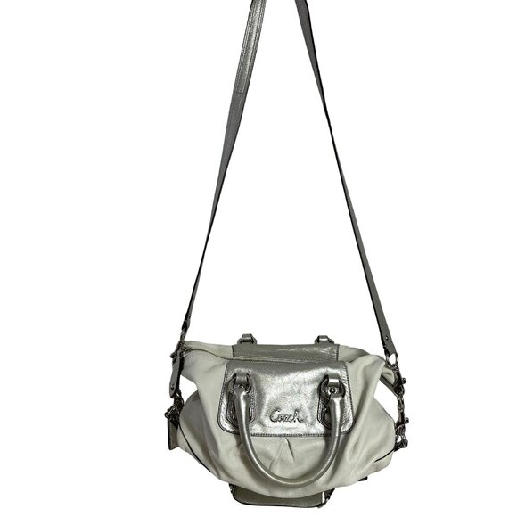 Coach ASHLEY SATCHEL Silver Ivory Shoulder Strap + BONUS Crossbody Strap F15445 - Picture 3 of 14